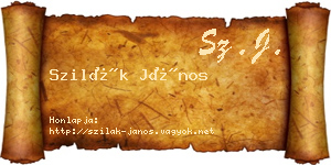 Szilák János névjegykártya